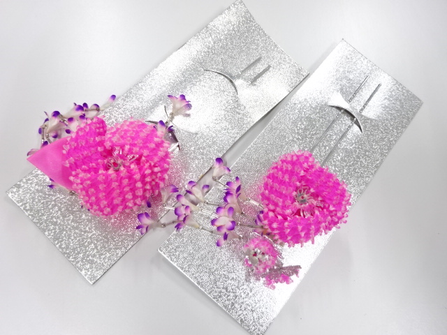 アンティーク　絞り　つまみ細工　簪2本セット